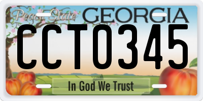 GA license plate CCT0345