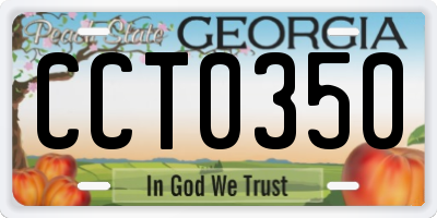 GA license plate CCT0350