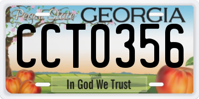 GA license plate CCT0356