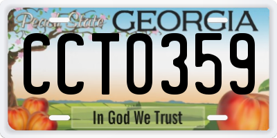 GA license plate CCT0359