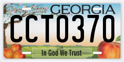GA license plate CCT0370
