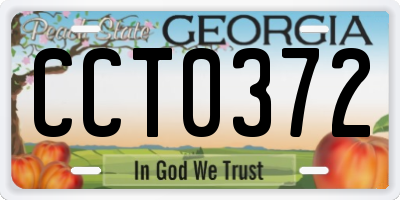 GA license plate CCT0372