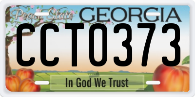GA license plate CCT0373