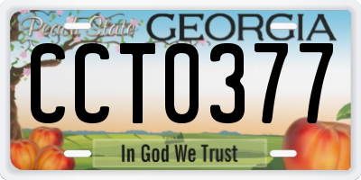 GA license plate CCT0377
