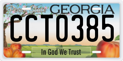 GA license plate CCT0385