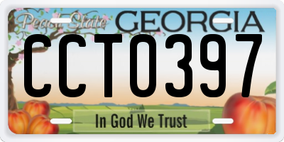 GA license plate CCT0397