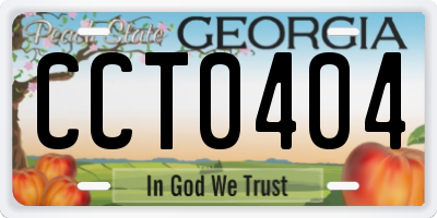 GA license plate CCT0404