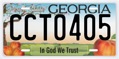 GA license plate CCT0405