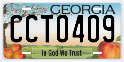 GA license plate CCT0409
