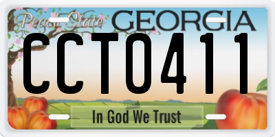 GA license plate CCT0411