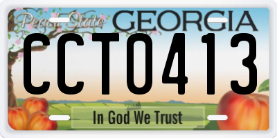 GA license plate CCT0413