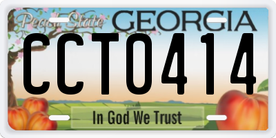 GA license plate CCT0414