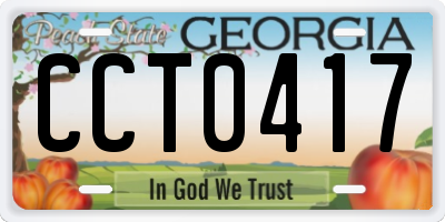 GA license plate CCT0417