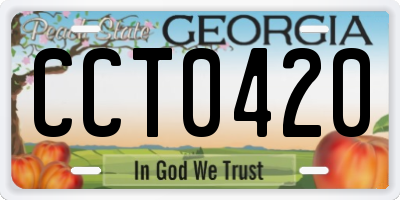 GA license plate CCT0420