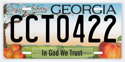 GA license plate CCT0422