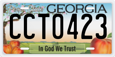 GA license plate CCT0423