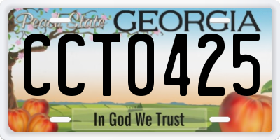 GA license plate CCT0425