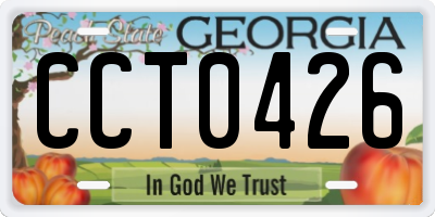 GA license plate CCT0426