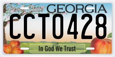 GA license plate CCT0428