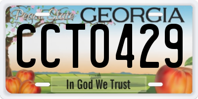 GA license plate CCT0429