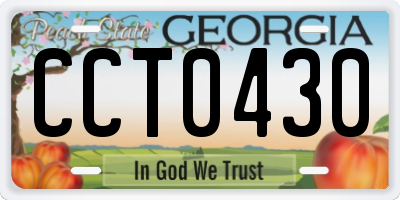 GA license plate CCT0430