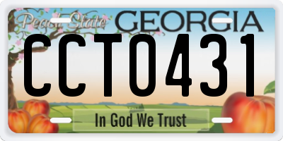 GA license plate CCT0431