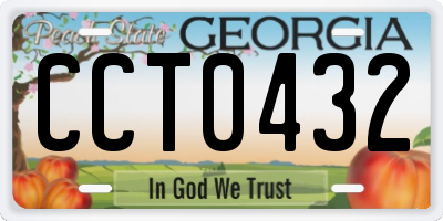 GA license plate CCT0432
