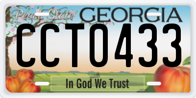 GA license plate CCT0433