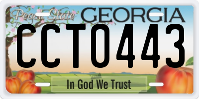 GA license plate CCT0443