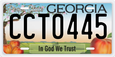 GA license plate CCT0445