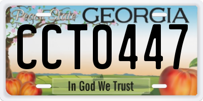 GA license plate CCT0447