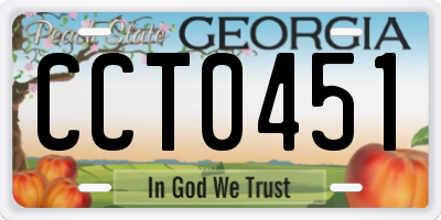 GA license plate CCT0451