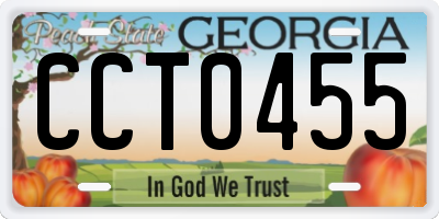 GA license plate CCT0455