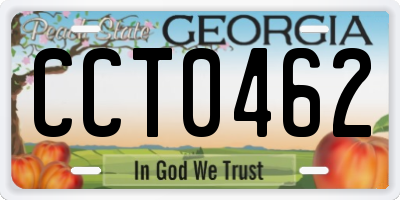 GA license plate CCT0462