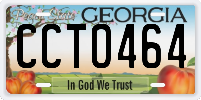 GA license plate CCT0464