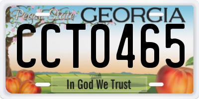 GA license plate CCT0465