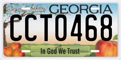GA license plate CCT0468