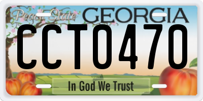 GA license plate CCT0470