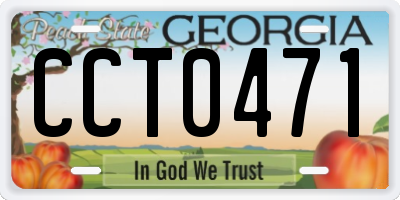 GA license plate CCT0471