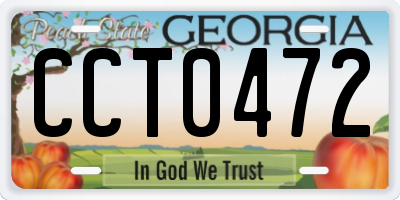 GA license plate CCT0472