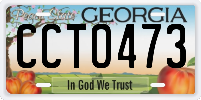 GA license plate CCT0473