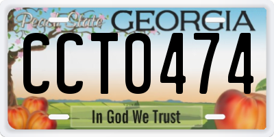 GA license plate CCT0474