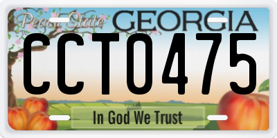 GA license plate CCT0475