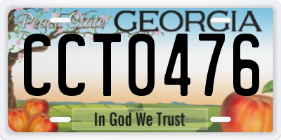 GA license plate CCT0476