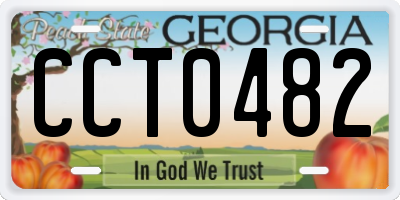GA license plate CCT0482