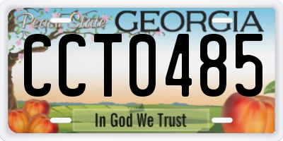 GA license plate CCT0485
