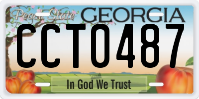 GA license plate CCT0487
