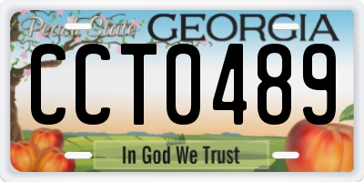 GA license plate CCT0489