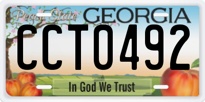 GA license plate CCT0492