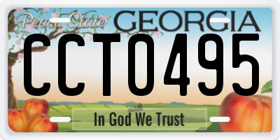 GA license plate CCT0495